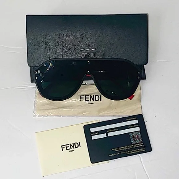 Authentic FENDI FF Logo Eyewear Sunglasses Black with case Authentic FENDI FF Logo Eyewear Sunglasses Black with case main image 2